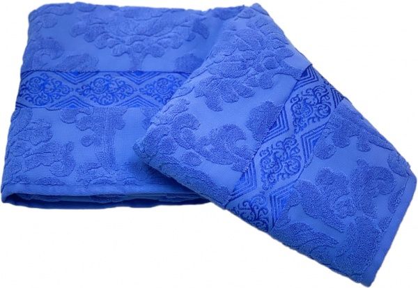 Простынь махровая жаккард 200x220 см синий 