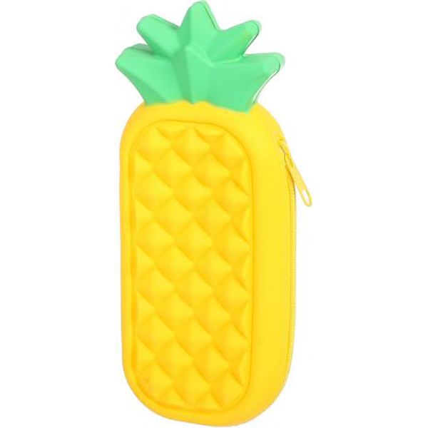 Пенал силиконовый Ананас 20x7,5x3,5 см желтый