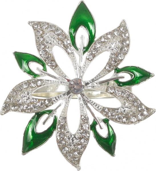 Кільце для серветок Diamond Green Flower YQU9166-2