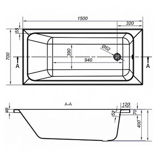 Ванна акрилова Cersanit Blissa UAZBR1000731331 150x70 з ніжками
