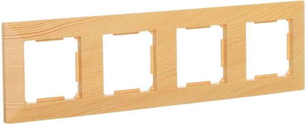 Рамка четырехместная HausMark Alta горизонтальная бамбук SNG-FRP.SQ20G4-3/Bamboo