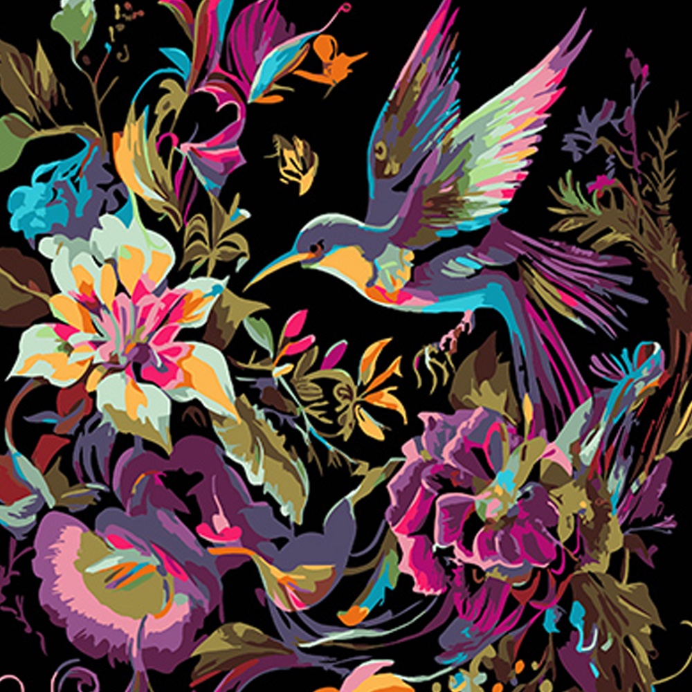 Набор для росписи по номерам Strateg на черном фоне в ассортименте 40х50 см