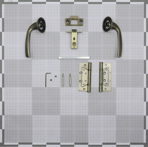 Защіпка врізна з ручками Comit Kea матова антична латунь