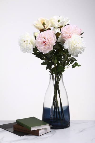 Ваза скляна Wrzesniak Glassworks Яншо 34 см темно-синя 