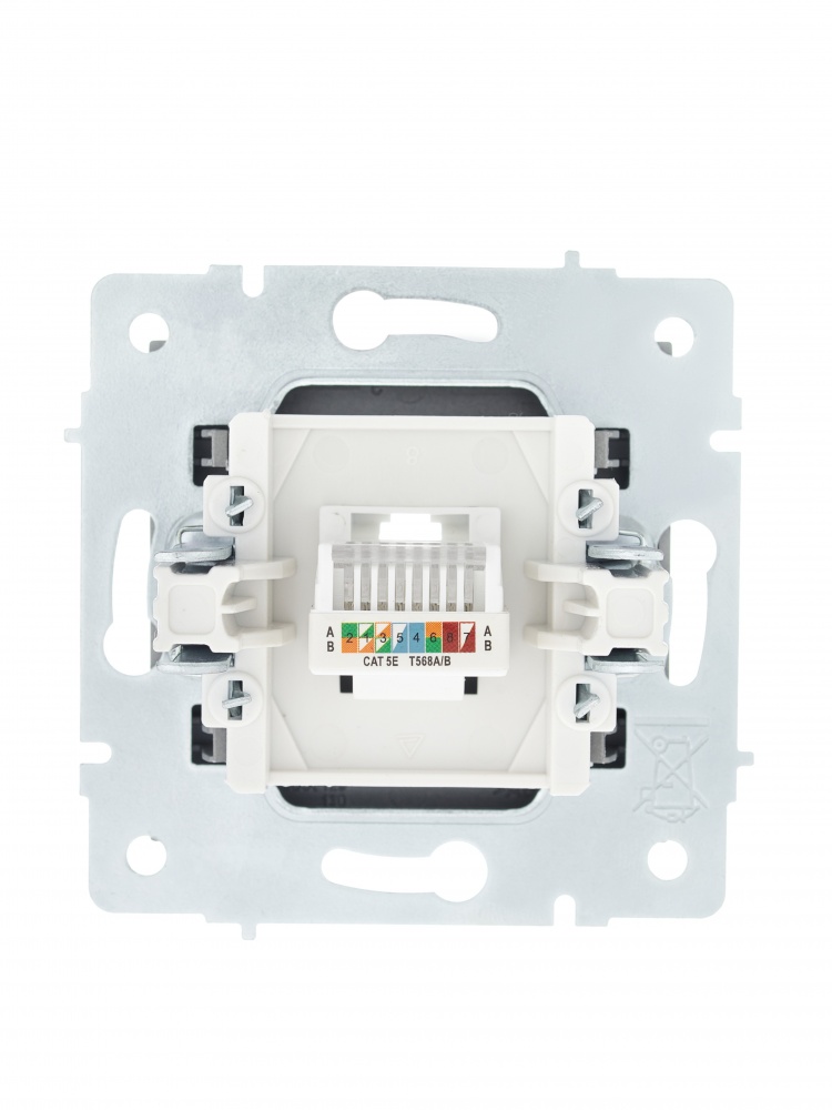 Механизм розетки компьютерная 1 Lezard Vesna IP20 серый 742-3588-139