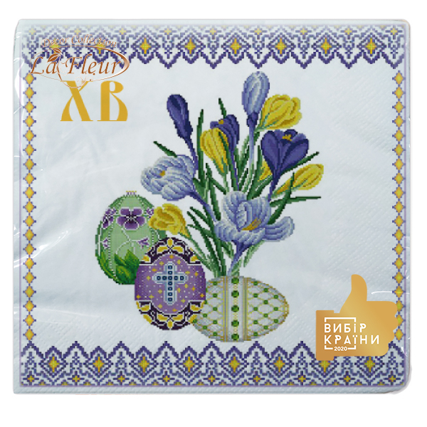 Салфетки столовые La Fleur Пасхальные крокусы 33х33 см 16 шт.