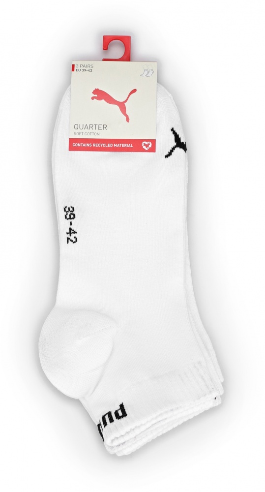 Носки Puma PUMA UNISEX QUARTER PLAIN 3P 93858909 р.35-38 белый