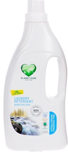 Гель для машинной и ручной стирки PLANET PURE органическое жидкое средство, гипоаллергенный 1,55 л