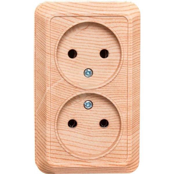 Розетка подвійна UP! (Underprice) сосна BD-SCP.MZ20G2WTG-Pine