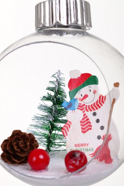 Декоративна підвіска Куля 8 см прозорий HFB2104