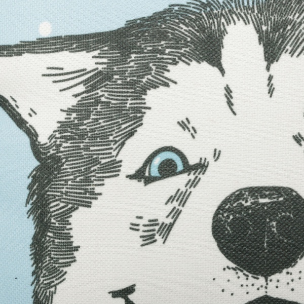 Подушка декоративна Щасливий хаскі 36,5x36,5 см блакитний Orner 