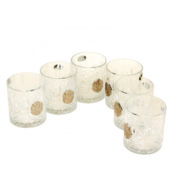 Набор подарочный для алкоголя Подарочный набор шесть стаканов для виски с трезубцем в калиновом венке.