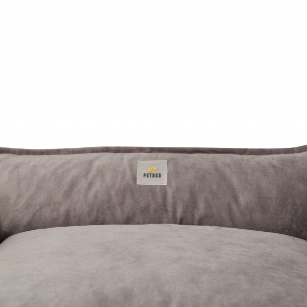 Лежак PETBED Velor Комфорт М 70x50x23 см темно-серый