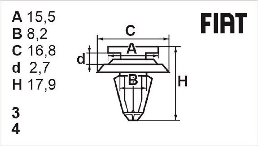 Клипса нажимная внутренняя (обшивка) Romix (11012)