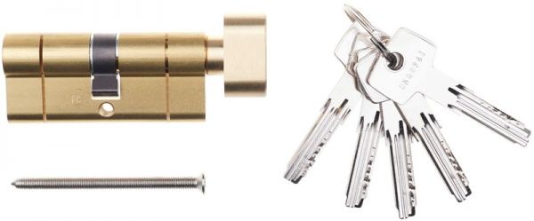 Цилиндр Abus KE50 35x35 ключ-вороток 70 мм матовая латунь