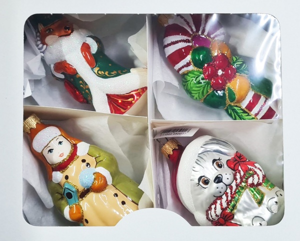 Набір ялинкових іграшок формова №5 12 см 4 шт./уп. 