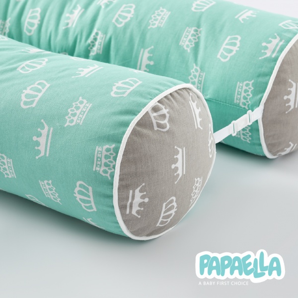 Бортик-валик захисний мультифункціональний Корона 2 шт. Papaella м'ятний/сірий 
