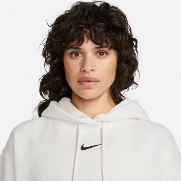 Джемпер Nike W NSW PHNX FLC PO HOODIE OS DQ5860-133 р. L белый