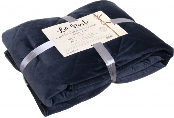 Покрывало VELOUR 240x260 см La Nuit антрацит 