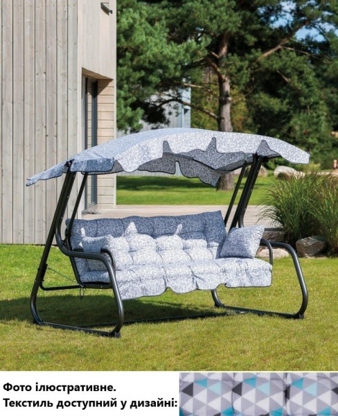 Гойдалка з навісом Patio Ravenna геометричний принт 209х171х132 см 