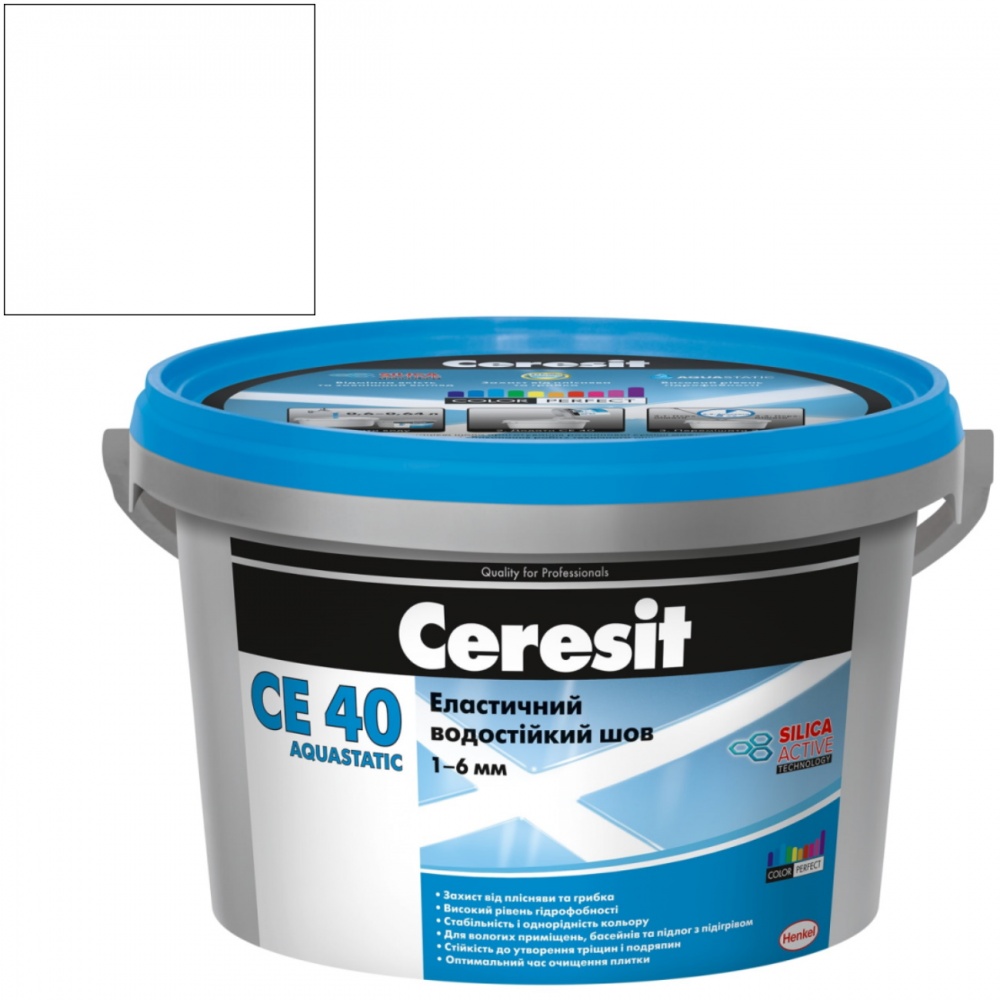 Затирка для плитки Ceresit CE 40 AQUASTATIC № 01 1 кг белый