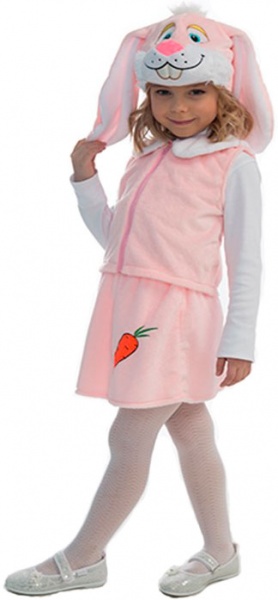 Костюм карнавальний КАРНАВАЛІЯ Зайка р.122 рожевий 88015 