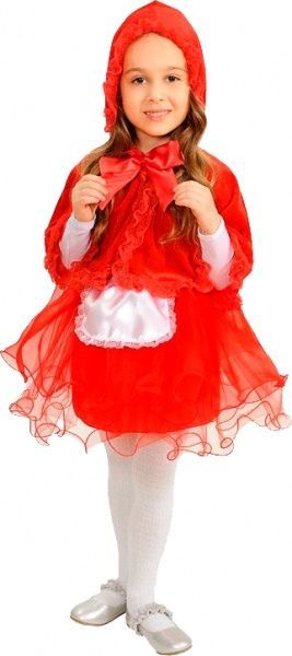 Костюм дитячий карнавальний червона шапочка з каптуром р.110-116 червоний 1676/30 