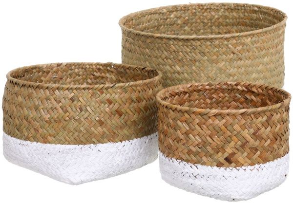 Кошик плетений середній 20х12 см білий