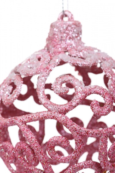 Куля новорічна HFK953P d 90 мм рожевий