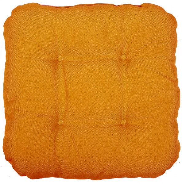 Подушка на стул Безе 41х41х8 жаккард С18+С09 желтый+оранжевый