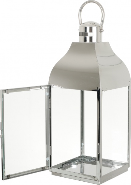 Подсвечник-фонарь Lle 17х16х42 см серебристый