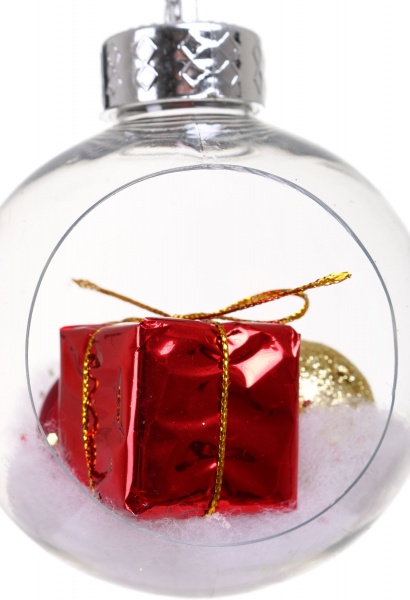 Набір підвісок куль із декором 8 см 2 шт. прозорий NY21123