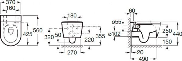 Унитаз подвесной ROCA Inspira Round A346527000