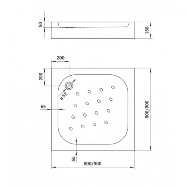 Поддон акриловый Deante Funkia KTC 041B 90x90 см
