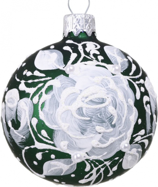 Шар новогодний цветочная серия d 60 мм в ассортименте 2200