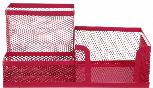 Органайзер настольный металл 20х10х10 см розовый Nota Bene