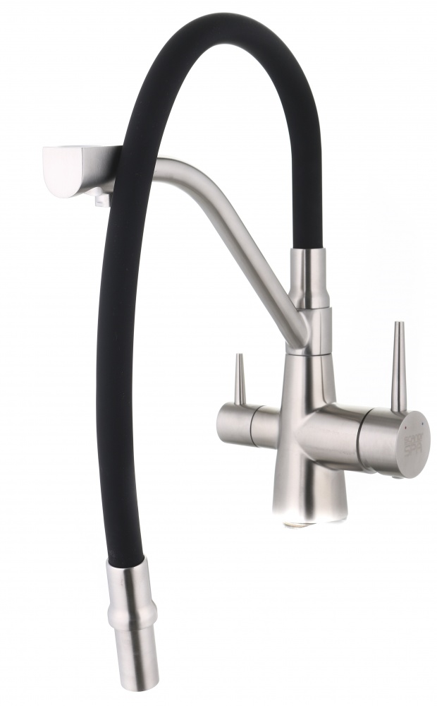 Змішувач для кухні ScandiSPA з гнучким виливом і підключенням до фільтру нержавіюча сталь