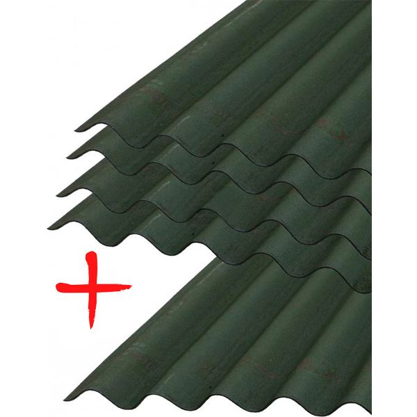 Комплект 4+1 Лист бітумний Onduline DIY зелений 2000х760 мм