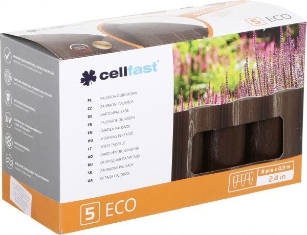Ограждение для газона Cellfast ECO коричневая 2,4 м