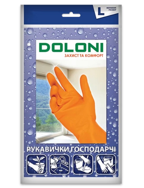Перчатки Doloni хозяйственные с покрытием латекс L (9) 4546