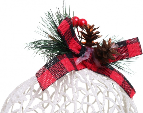 Шар новогодний E09012W d 120 мм белый