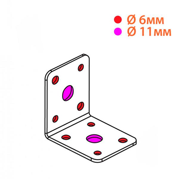 Уголок перфорированный Kolchuga равносторонний 50x50x40 мм 2 мм