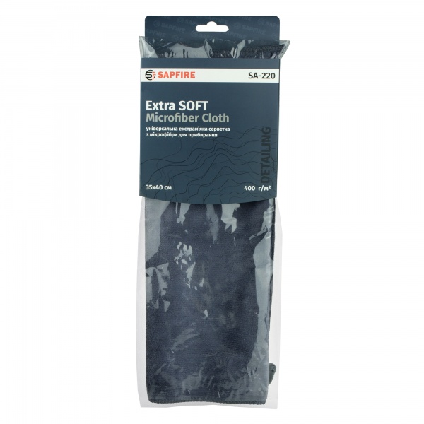 Салфетка универсальная экстрамягкая из микрофибры 35x40 см Sapfire Extra Soft Microfiber Cloth SA-220 1 шт.