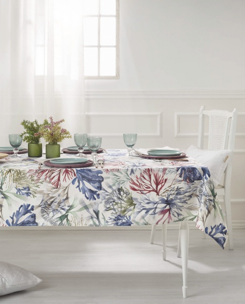 Скатерть Marine 150x350 см белый с рисунком Atenas Home 