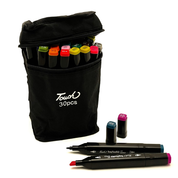 Набор перманентных маркеров Brushme двусторонних на спиртовой основе 30 шт. MPTT30