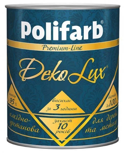 Эмаль Polifarb алкидно-уретановая DekoLux черный глянец 2.2кг