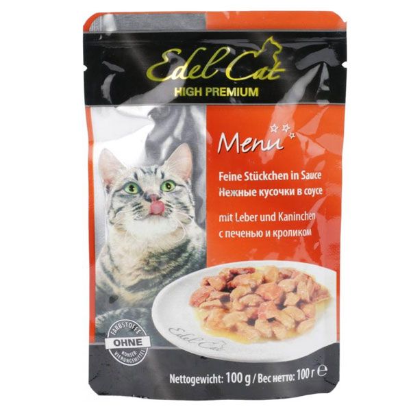 Корм Edel Cat с печенью и кроликом в соусе 100 г