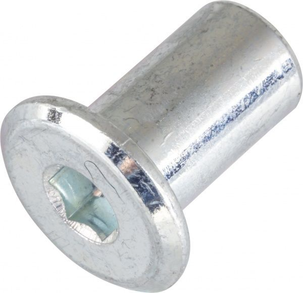 Гайка Эриксона с плоской головкой 15/М6х12 мм белый цинк4 шт.