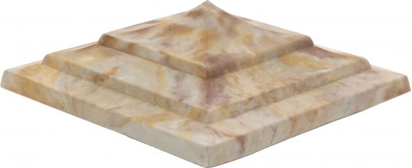 Крышка на столб Пагода 400x400x140 мм янтарный камень Вилес 