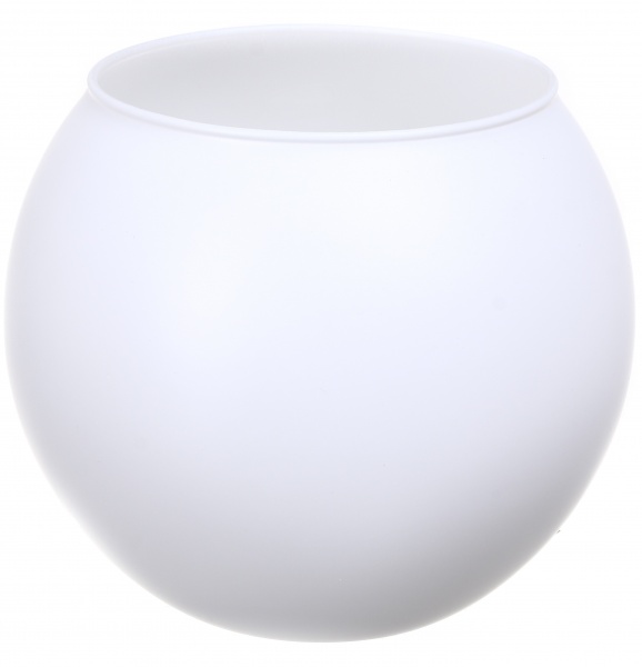 Ваза стеклянная Soft шар 16 см белая 